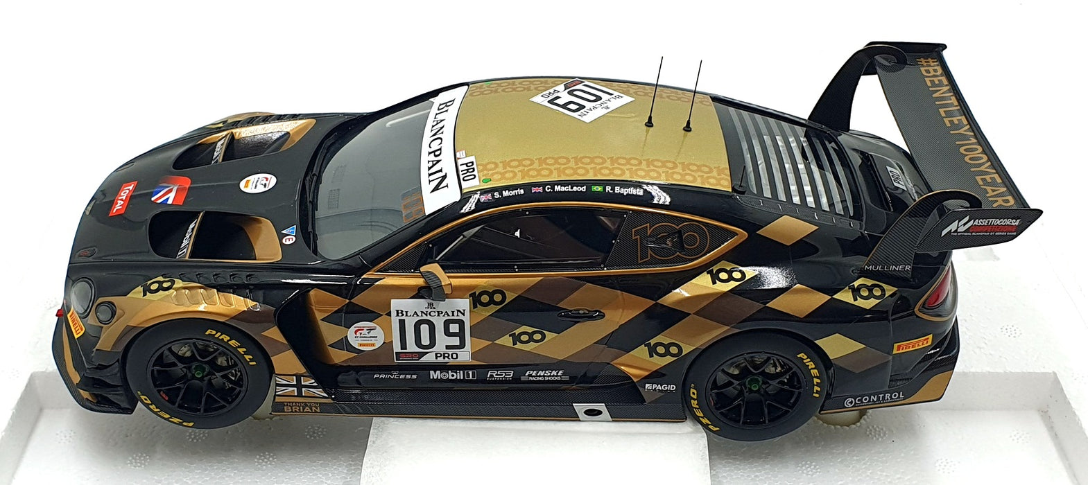 Top Speed 1/18 Scale TS0263 - Bentley Continental GT3 #109 M-Sport 2019 SPA