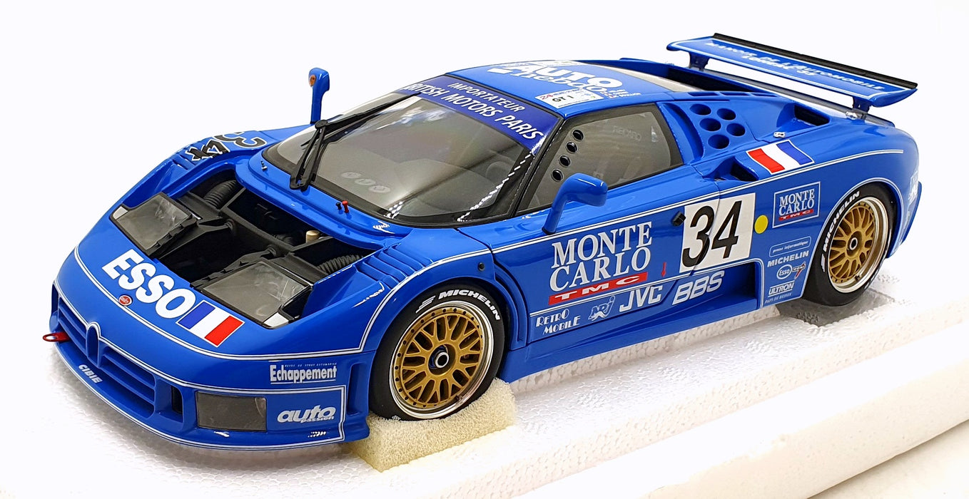 Autoart 1/18 Scale Diecast 89417 - Bugatti EB110 Le Mans 1994 #34 - Blue