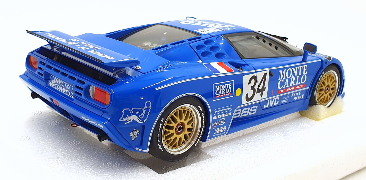 Autoart 1/18 Scale Diecast 89417 - Bugatti EB110 Le Mans 1994 #34 - Blue