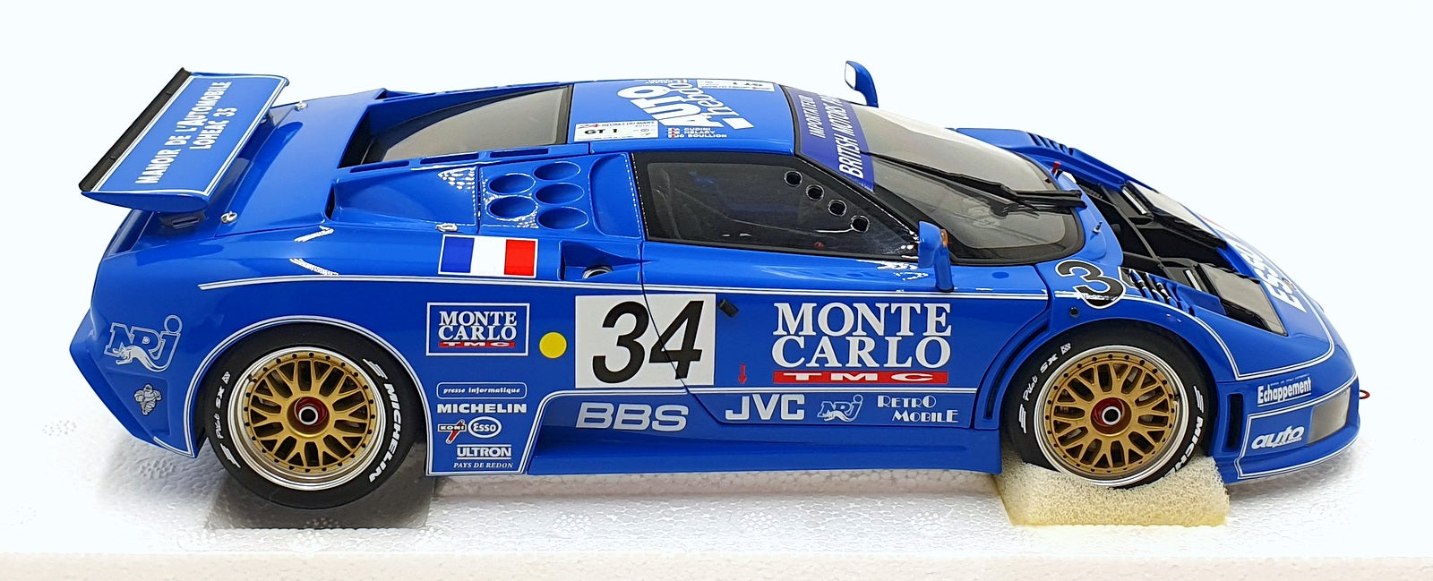 Autoart 1/18 Scale Diecast 89417 - Bugatti EB110 Le Mans 1994 #34 - Blue