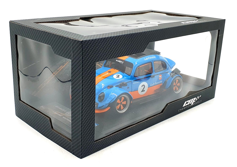 Champion Models 1/18 Scale 131026B - VW Beetle #2 Gulf-Porsche - Blue/Orange