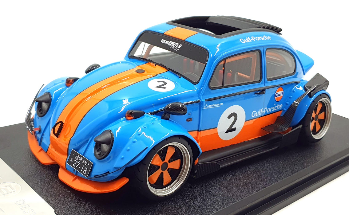 Champion Models 1/18 Scale 131026B - VW Beetle #2 Gulf-Porsche - Blue/Orange
