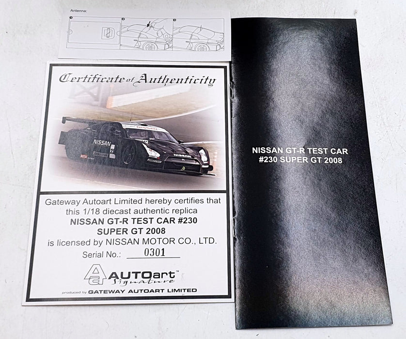 Autoart 1/18 Scale Diecast 80878 - Nissan GT-R Test Car #230 Super GT 2008