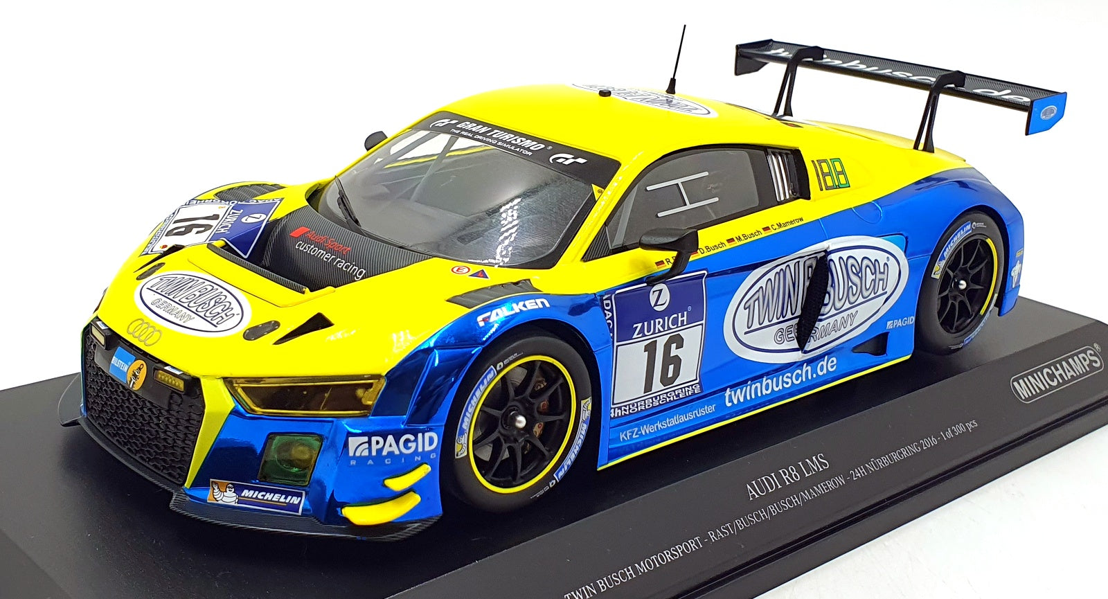 Minichamps 1/18 Scale 155 161116 - Audi R8 LMS Twin Busch Nurburgring 2016 #16