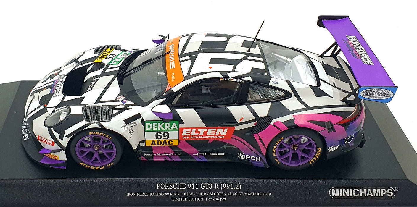 Minichamps 1/18 Scale 153 196069 - Porsche 911 GT3 R 991.2 Iron Force ADAC 2019
