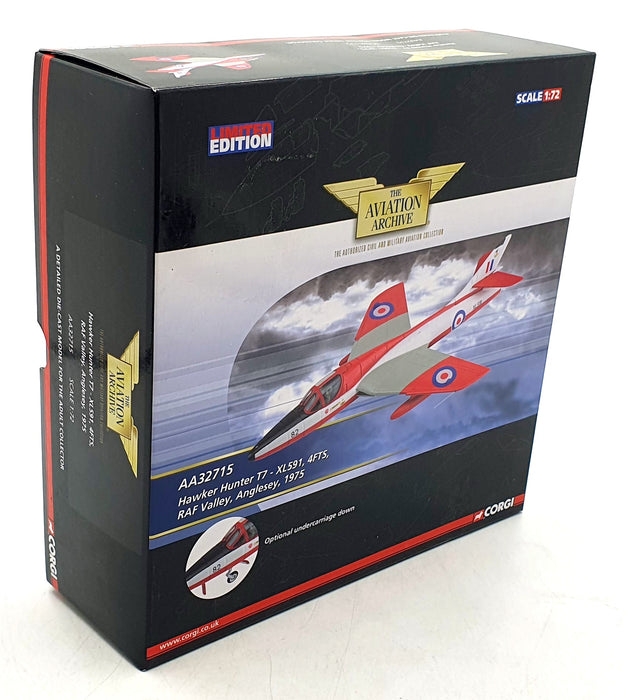 Corgi 1/72 Scale Diecast AA32715 - Hawker Hunter T7 XL591 RAF Anglesey 1975