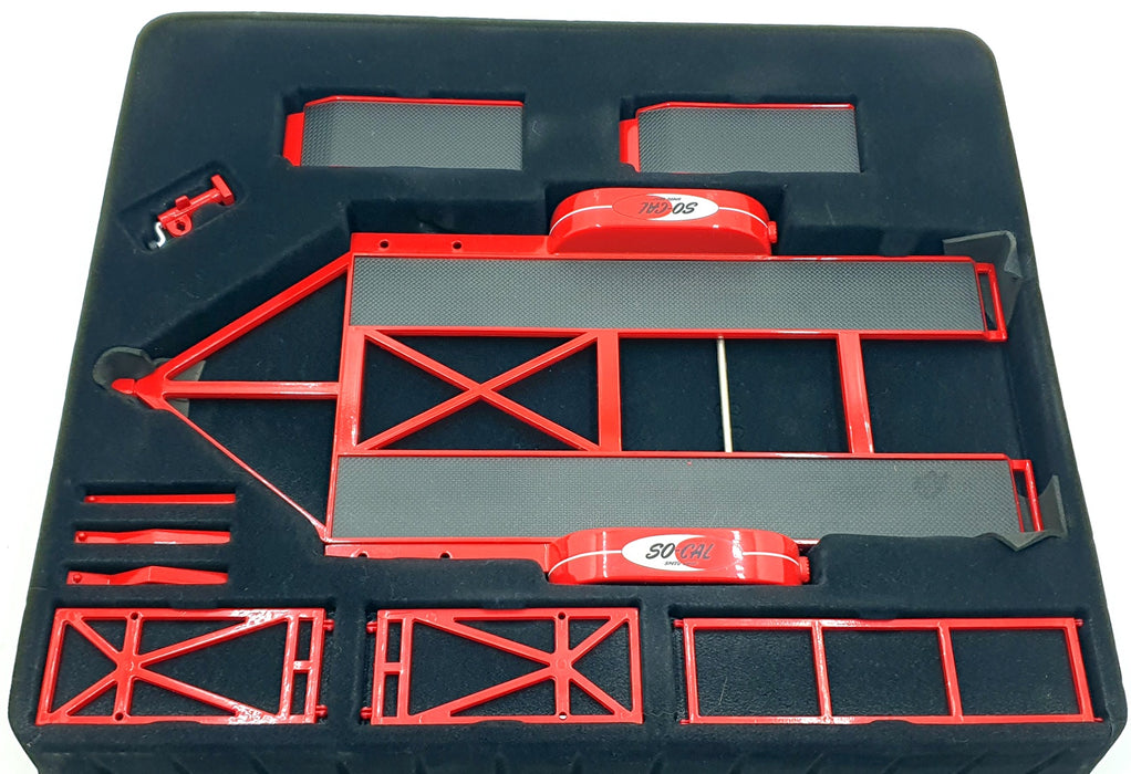 GMP Greenlight 1/18 Scale Diecast Car Trailer 18907 - So Cal Trailer - Red