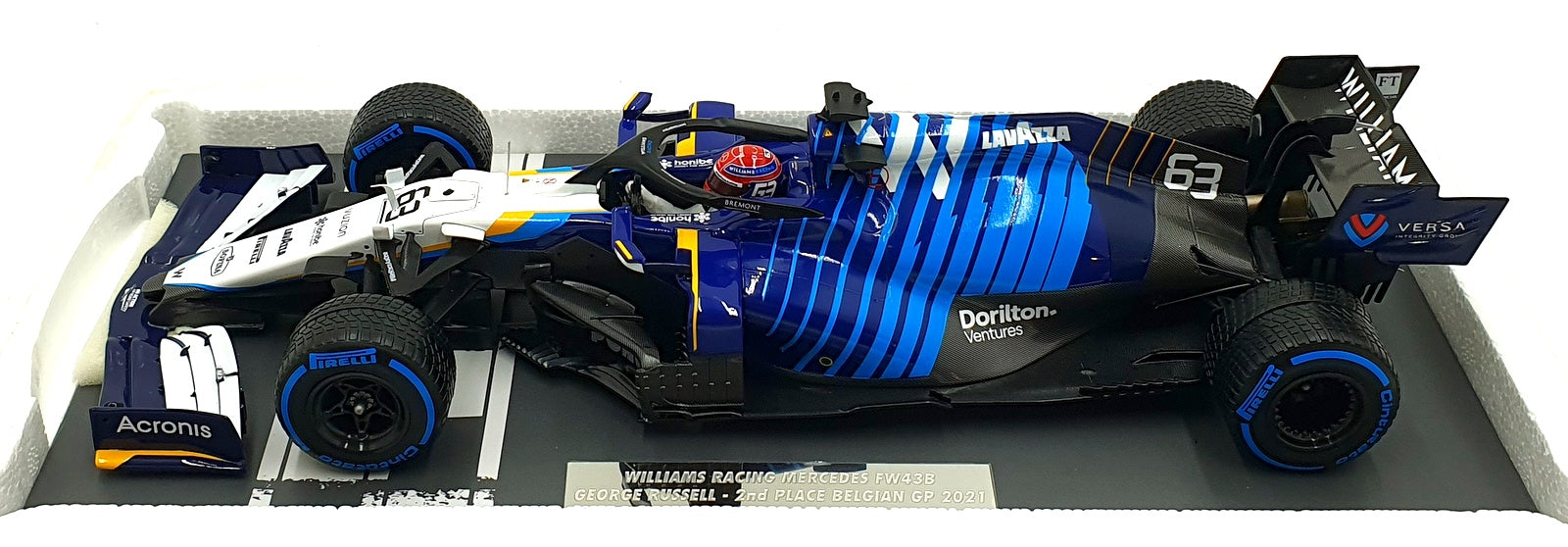 Minichamps 1/18 Scale 117 211363 F1 Williams Mercedes FW43B Belgian 2021 Russel