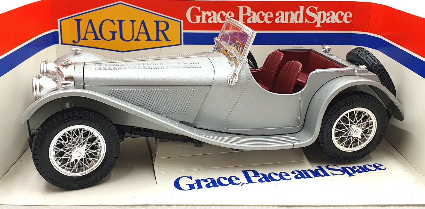 Burago 1/18 Scale Diecast 3006 - Jaguar SS100 - Silver/Red Seats