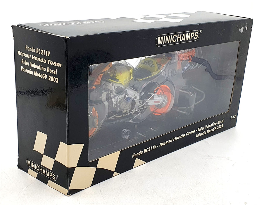 Minichamps 1/12 Scale 122 037196 - Honda RC211V V. Rossi Valencia 03
