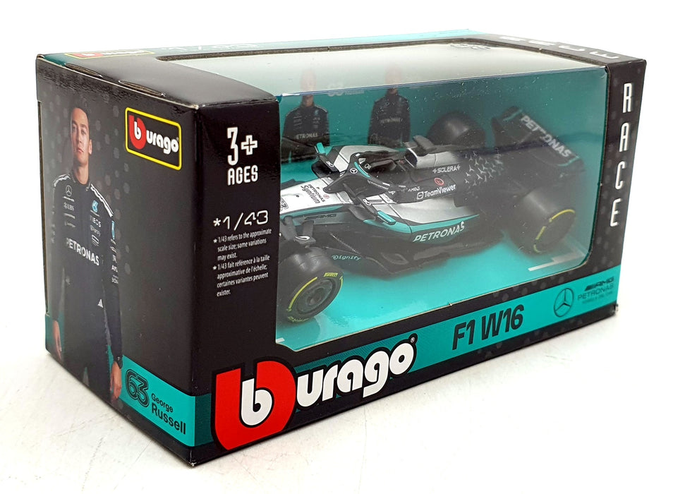 Burago 1/43 Scale 18-38237 - F1 Mercedes Petronas W16 2025 #63 G.Russell