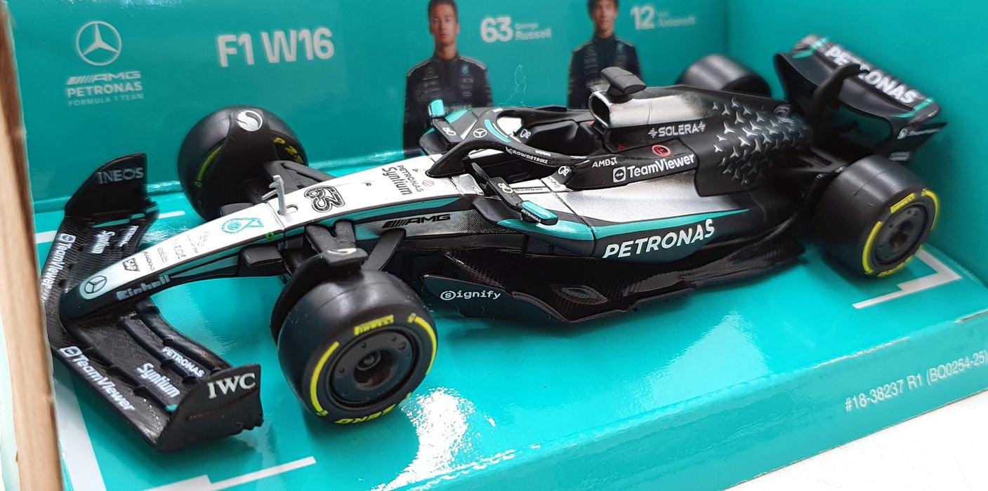 Burago 1/43 Scale 18-38237 - F1 Mercedes Petronas W16 2025 #63 G.Russell