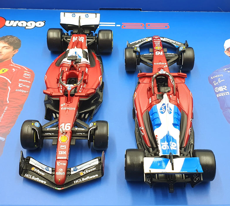 Burago 1/43 Scale 18-36856 Ferrari SF-25 F1 2025 #16 Miami/Seasonal Leclerc