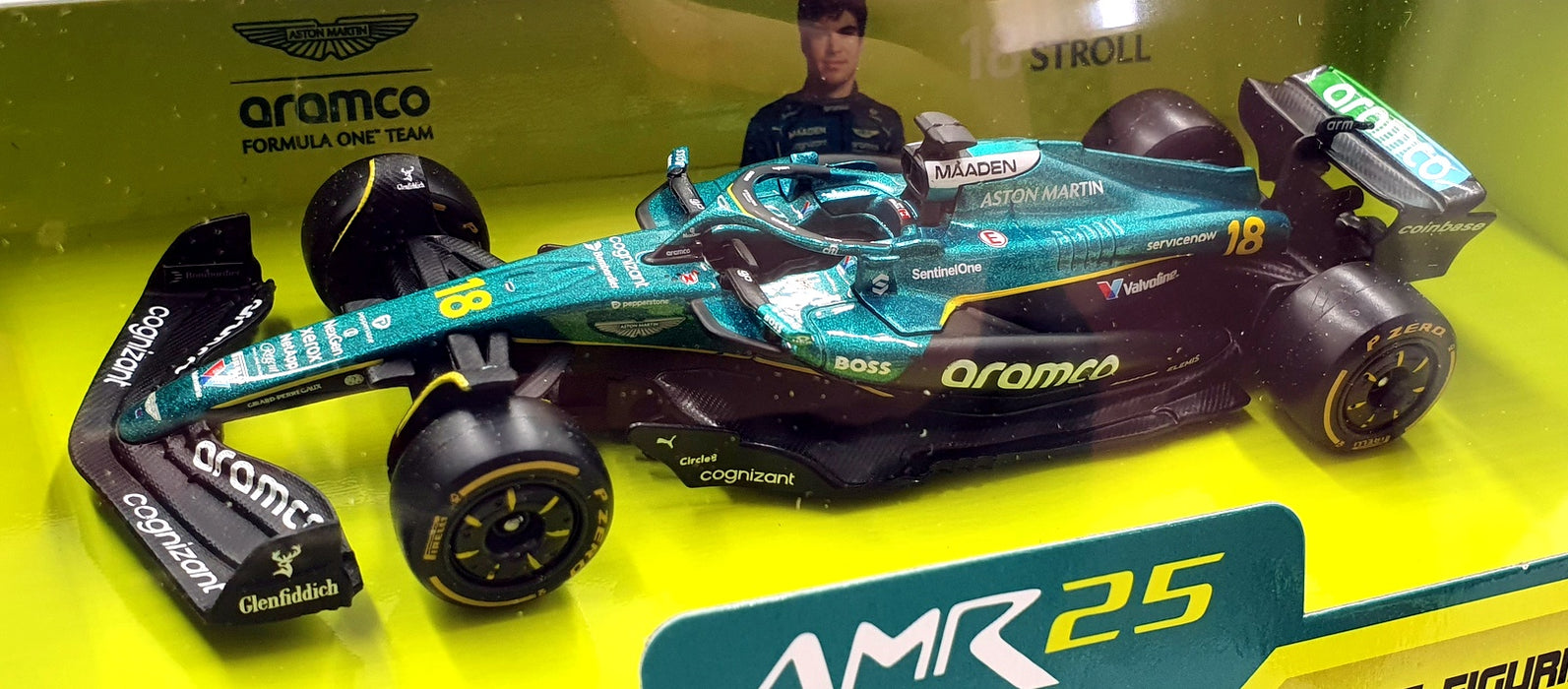 Burago 1/43 Scale 18-38460 - F1 Pit Pass 2025 Aston Martin AMR25 #18 Stroll