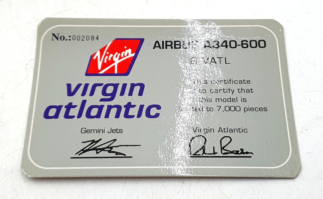 Gemini Jets 1/400 Scale GJVIR507 - Airbus A340-600 Virgin Atlantic G-VATL