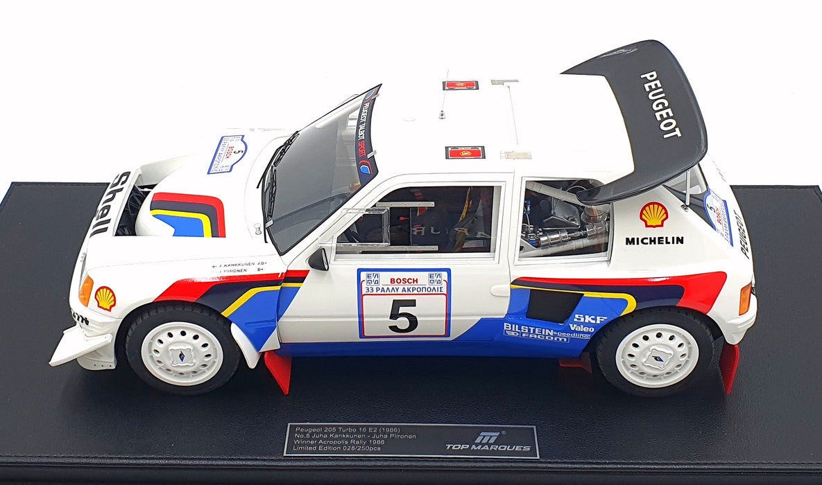 Top Marques 1/12 Scale TMR1262B Peugeot 205 T16 1986 #5 Acropolis Kankkunen