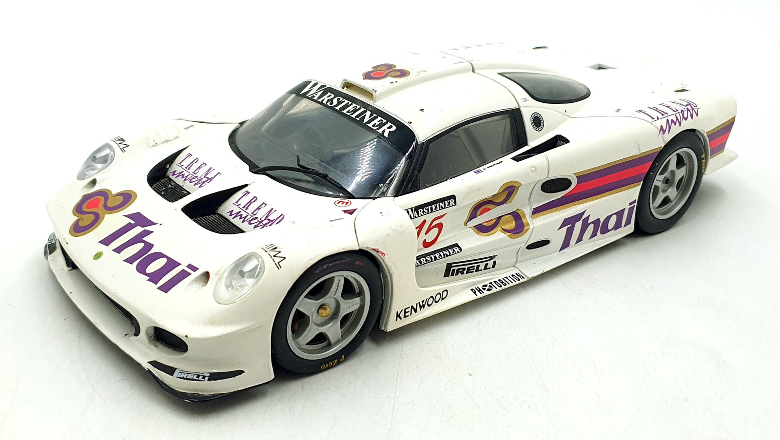 Chrono 1/18 Scale Diecast 201026K - Lotus Elise GT1 #15 Thai - White