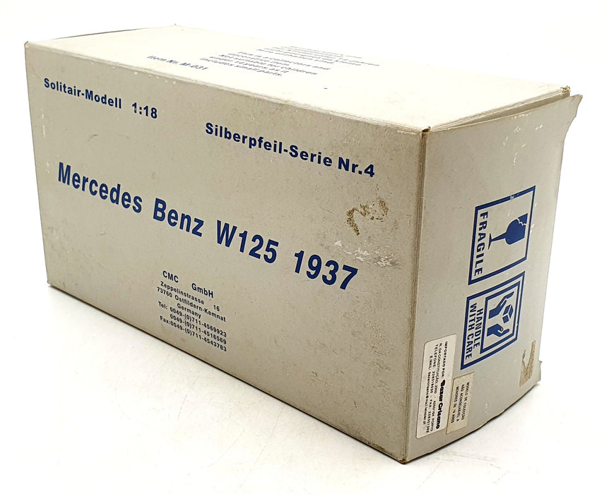 CMC 1/18 Scale Diecast M-031 - 1937 Mercedes Benz W125 Race Car