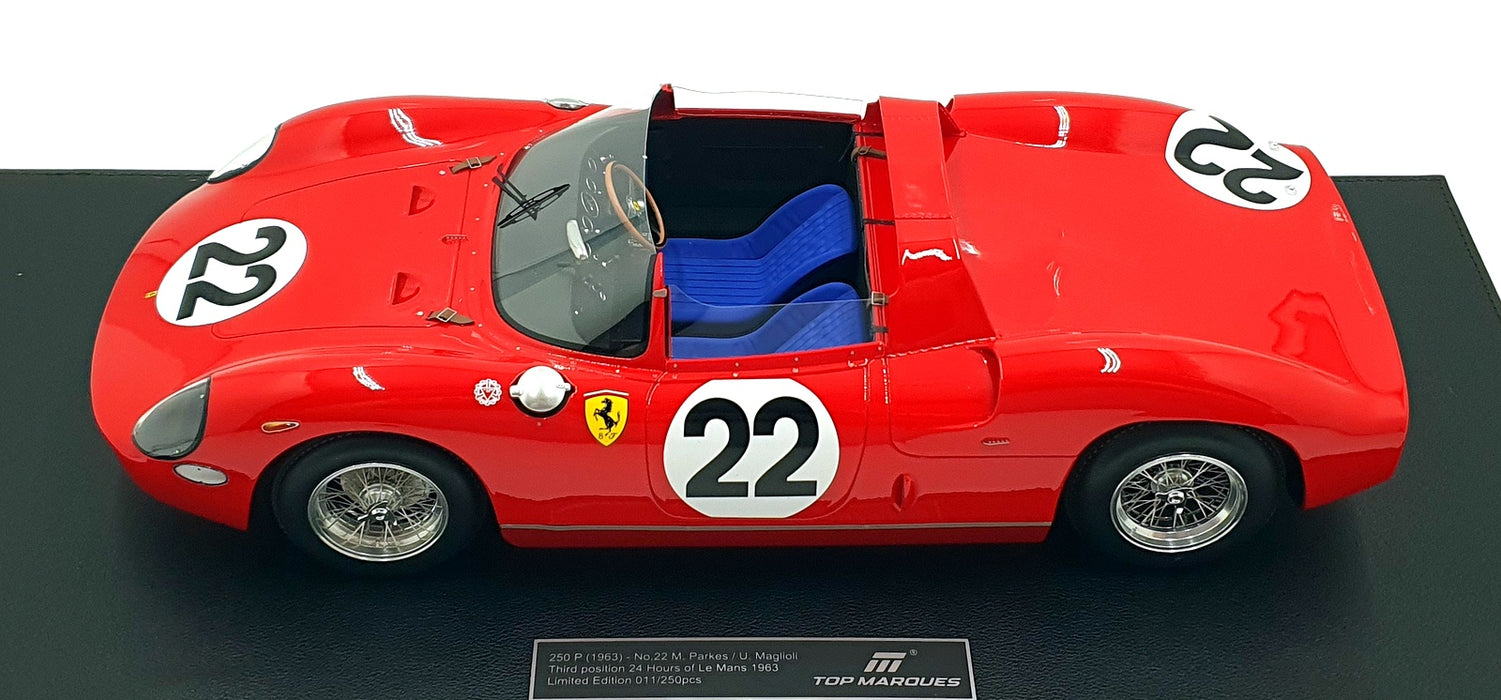 Top Marques 1/12 Scale TMR1264B - Ferrari 250 P 1963 3rd Le Mans #22