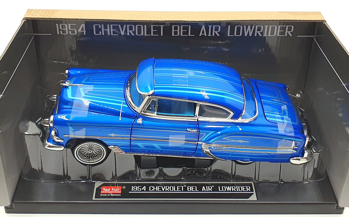 Sun Star 1/18 Scale Diecast 1721 - 1954 Chevrolet Bel Air Lowrider - Blue