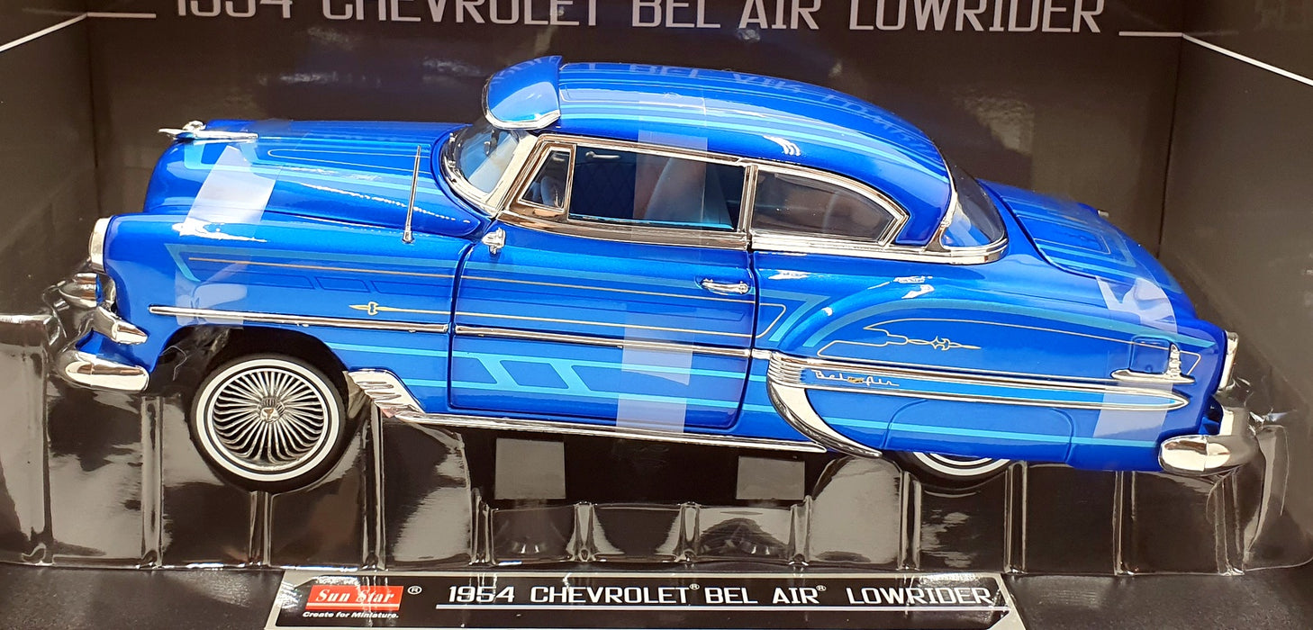 Sun Star 1/18 Scale Diecast 1721 - 1954 Chevrolet Bel Air Lowrider - Blue