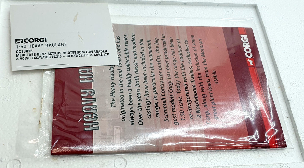 Corgi 1/50 Scale CC13816 - Mercedes-Benz Nooteboom Low Loader JB Rawcliffe
