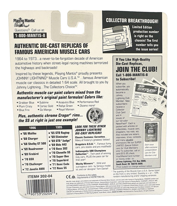 Johnny Lightning 1/64 Scale 202-04 Muscle Cars USA 1969 Plymouth Roadrunner