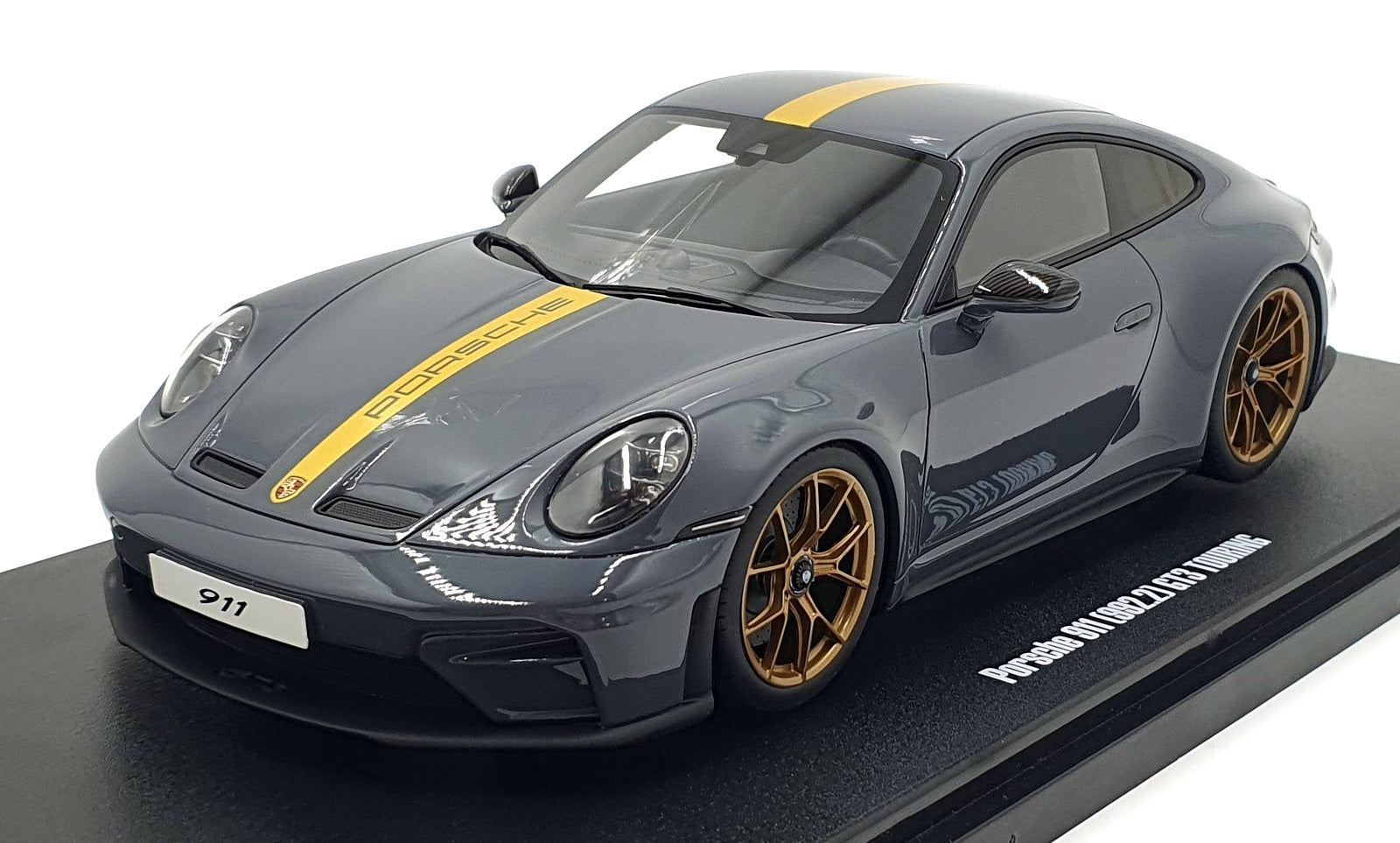 GT Spirit 1/18 Scale Resin GT577 - Porsche 911 992.2 GT3 Touring - Grey/Yellow