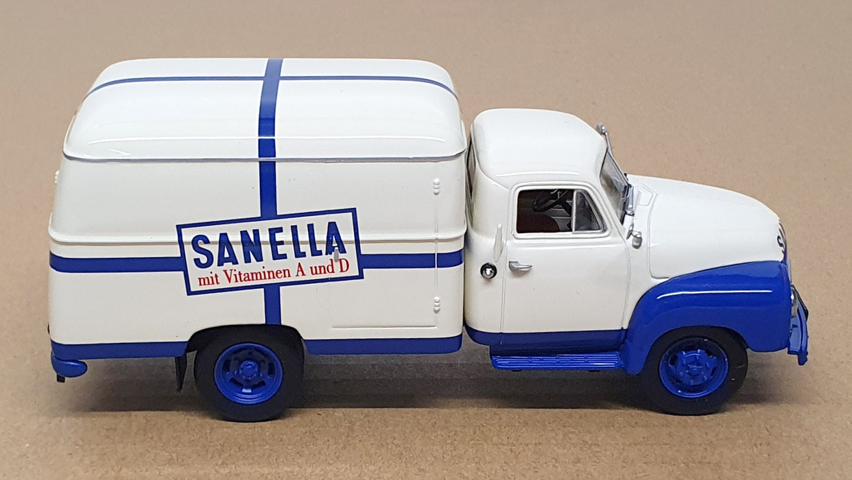 Minichamps 1/43 Scale 439 051041 Opel Blitz 1,75t Kofferwagen Sanella White/Blue