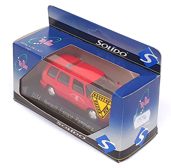 Solido 1/43 Scale 1534 - Renault Espace Pompiers Fire Vehicle - Red