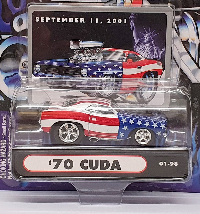 Muscle Machines 1/64 Scale 71151 01-98 - 1970 Plymouth Cuda - Stars & Stripes