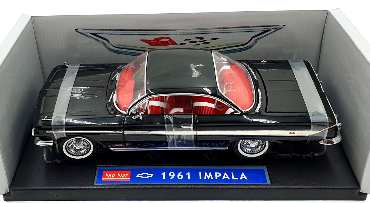 Sun Star 1/18 Scale Diecast 2101 - 1961 Chevrolet Impala SS 409 - Met Black