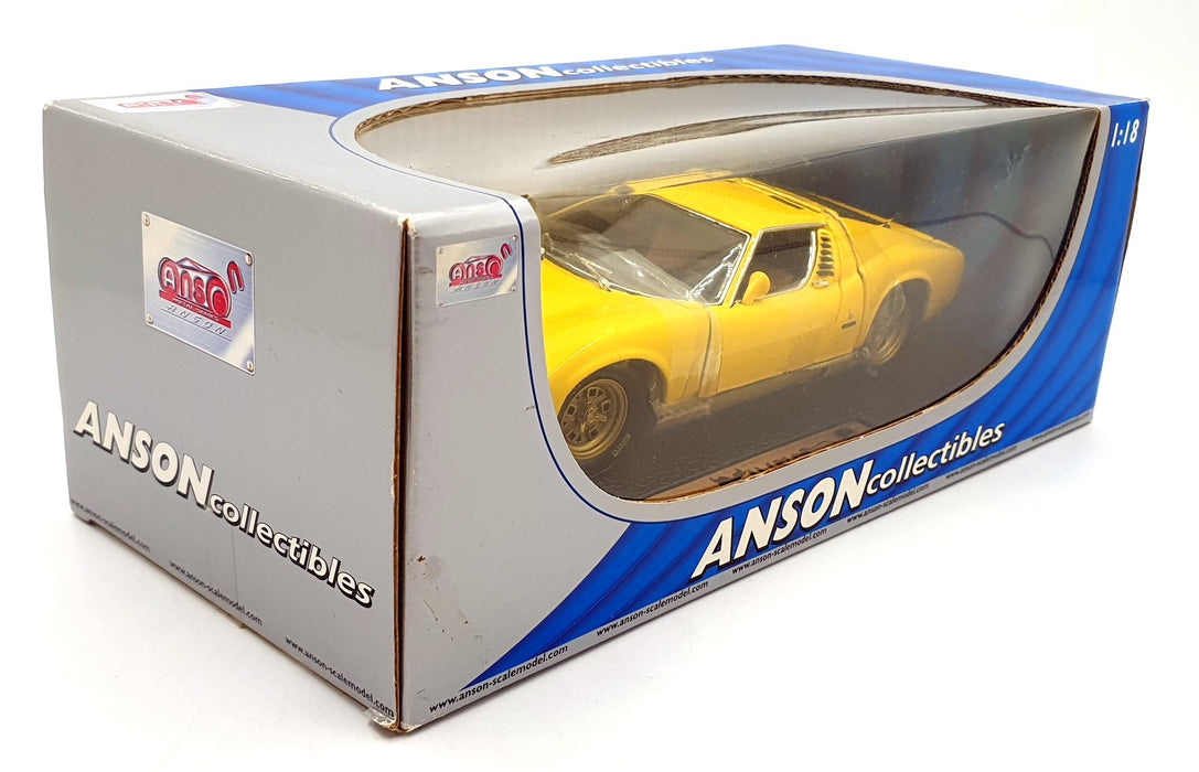 Anson 1/18 Scale Diecast 30302 - Lamborghini Muira - Yellow