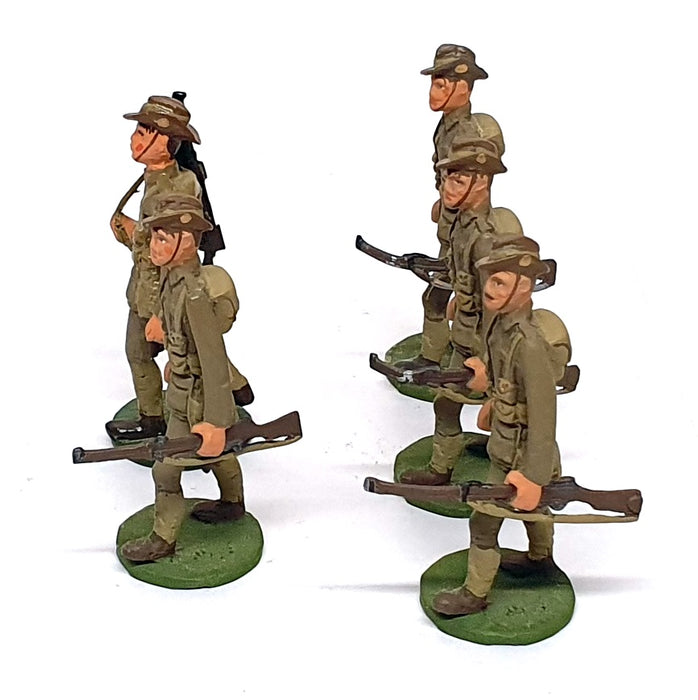 D.B. Figurines 60mm Tall Metal Soldiers 618 - Australian Infantry (5)