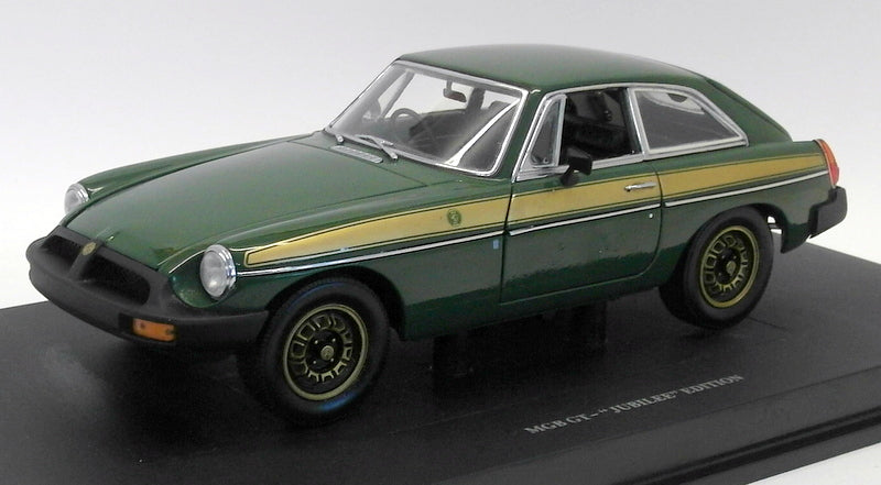 Universal Hobbies 1/18 Scale Diecast - 4458 MG MGB GT Jubilee Edition Green/Gold