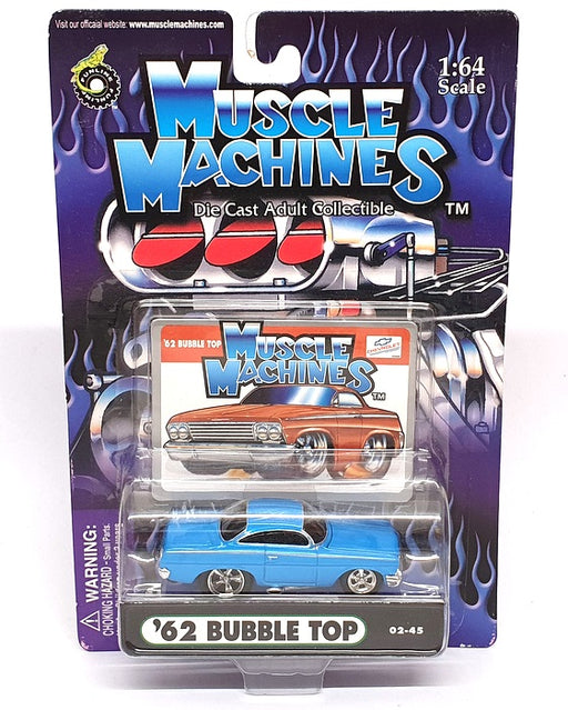 Muscle Machines 1/64 Scale 71151 02-45 - 1962 Chevrolet Bubble Top - Blue