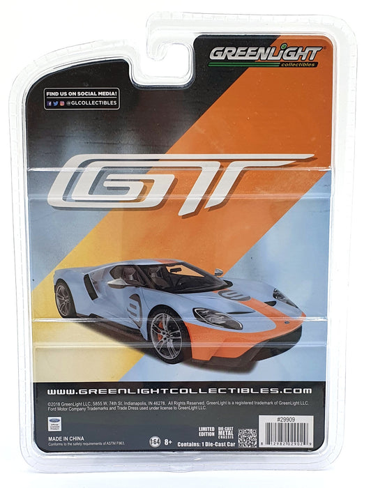 Greenlight 1/64 Scale 37230-E - 2017 Ford GT Heritage Edition - Blue/Orange