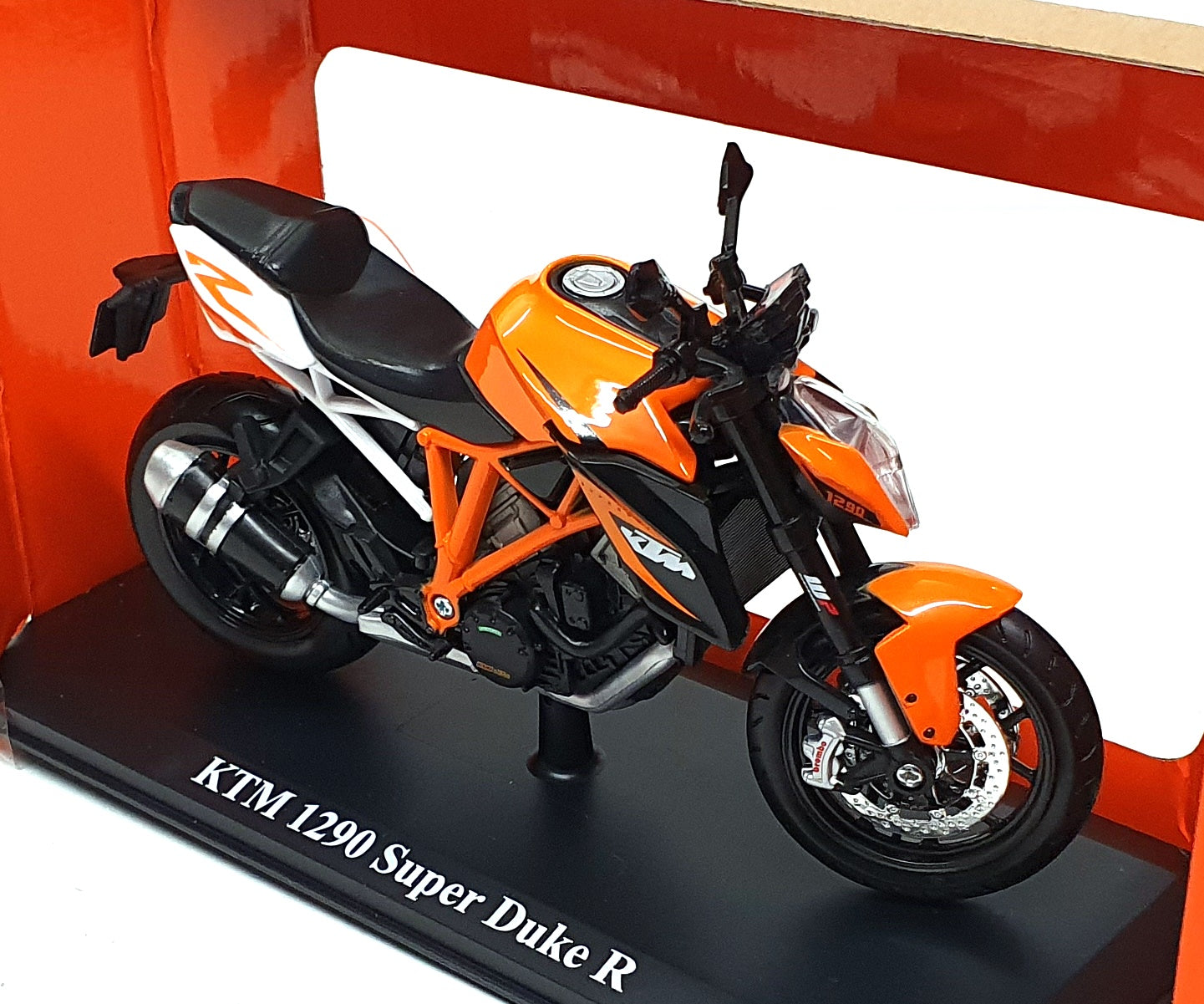 Maisto 1/12 Scale 32710 - KTM 1290 Super Duke R Motorbike - Orange/White