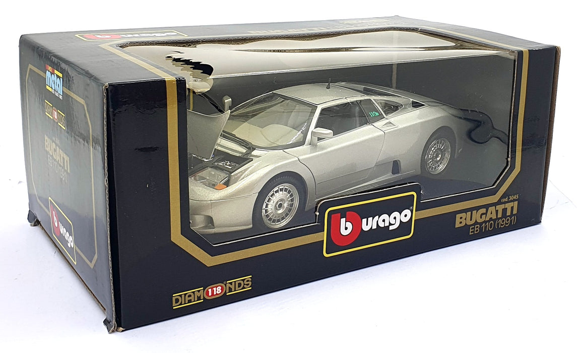 Burago 1/18 Scale Diecast 3045 - 1991 Bugatti EB 110 - Silver