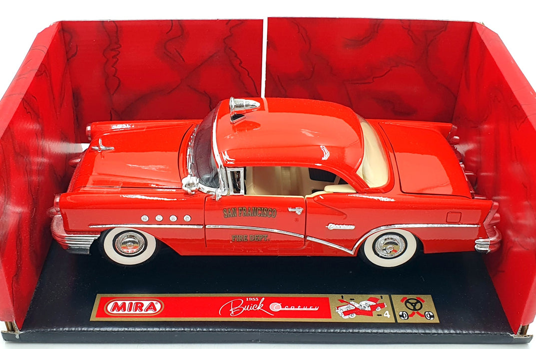 Mira 1/18 Scale Diecast 6119 - 1955 Buick Century S.Fransico Fire Dept - Red