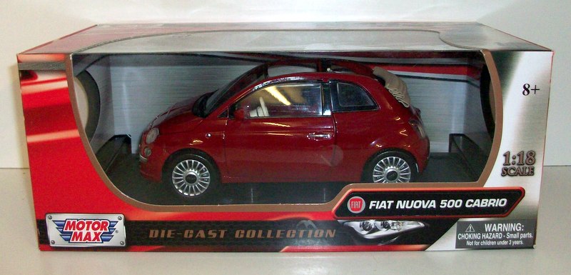 Motormax 1/18 Scale - 79164 Fiat Nuova 500 Cabrio red