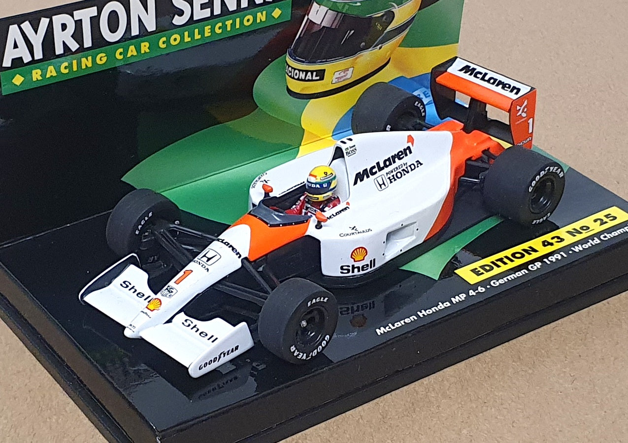 MINICHAMPS McLaren Honda MP4/6 Ayrton Senna + Figurine Alesi 1/18 - 540911828 MINICHAMPS McLaren Honda MP4/6 Ayrton Senna + Figurine Alesi 1/18 - 540911828