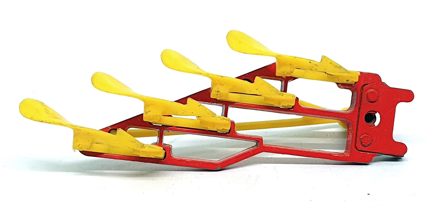 Corgi 9.5cm Long Original Diecast 56 - Four Furrow Plow - Yellow/Red