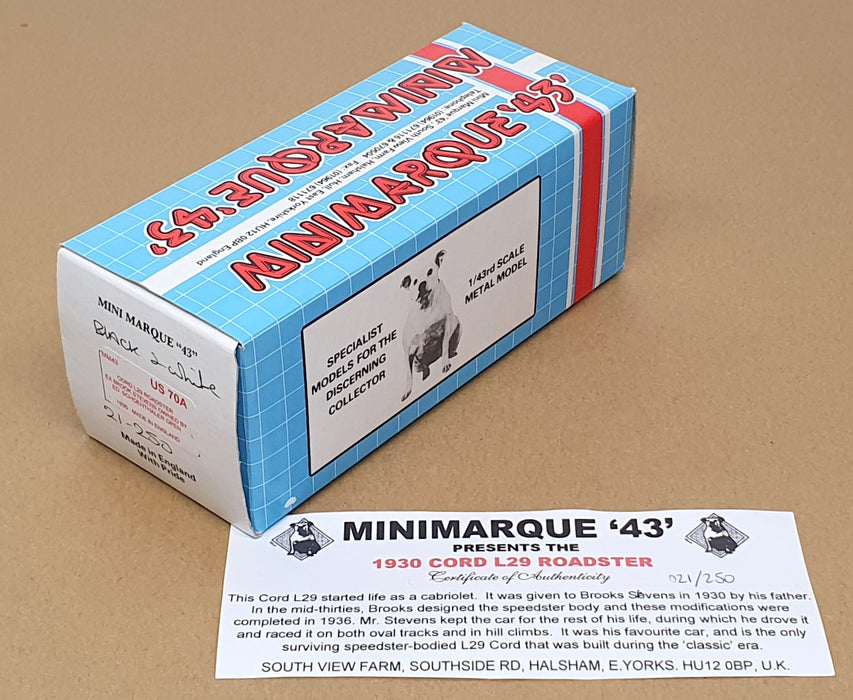 Minimarque 43 1/43 Scale US70A - 1930 Cord L29 Roadster Owned By Ed Schoenthaler