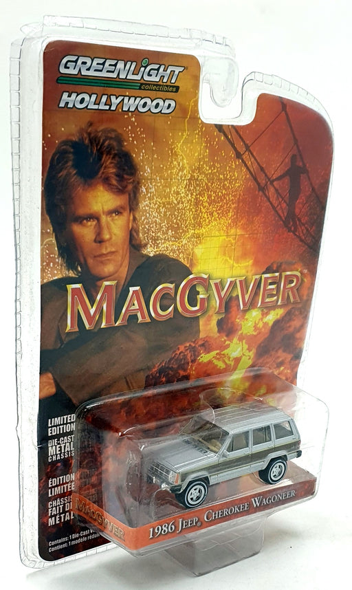 Greenlight 1/64 Scale Model Car 44940-C - 1986 Jeep Cherokee Wagoneer - Silver