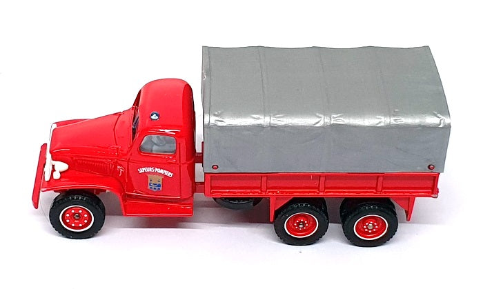 Solido 1/50 Scale Diecast 3121 - GMC Bache Fire Truck - Red/Grey