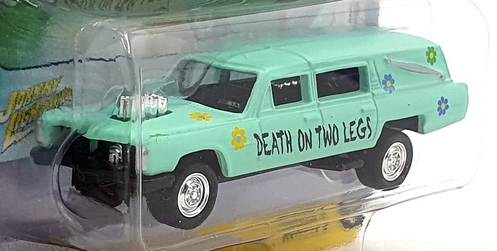 Johnny Lightning 1/64 JLSF021 Custom Haulin' Hearse #4 Demolition Derby Lt. Teal