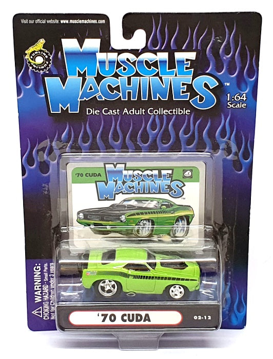 Muscle Machines 1/64 Scale 71161 02-12 - 1970 Plymouth Cuda - Green