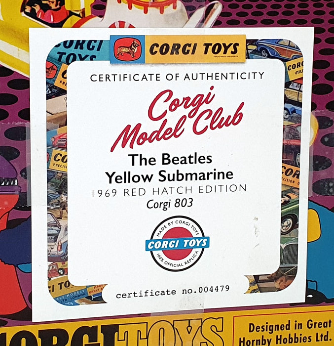 Corgi Toys 803 Reissue CD54321046 - The Beatles Yellow Submarine Red Hatch Ed.