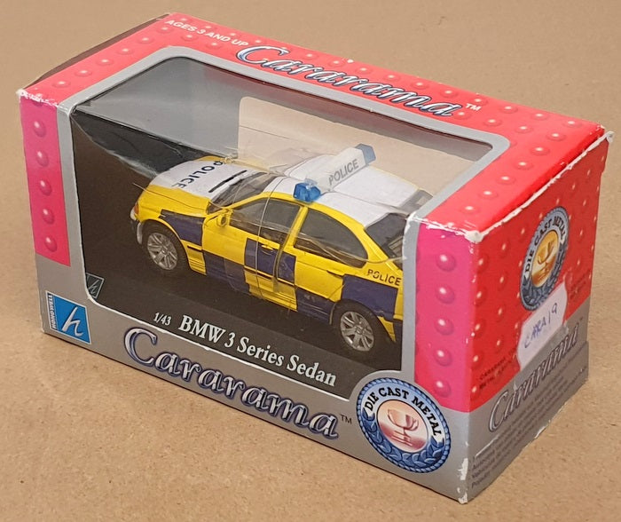 Cararama 1/43 Scale CARA19 - BMW 3 Series Sedan Police Car - Yellow/Blue